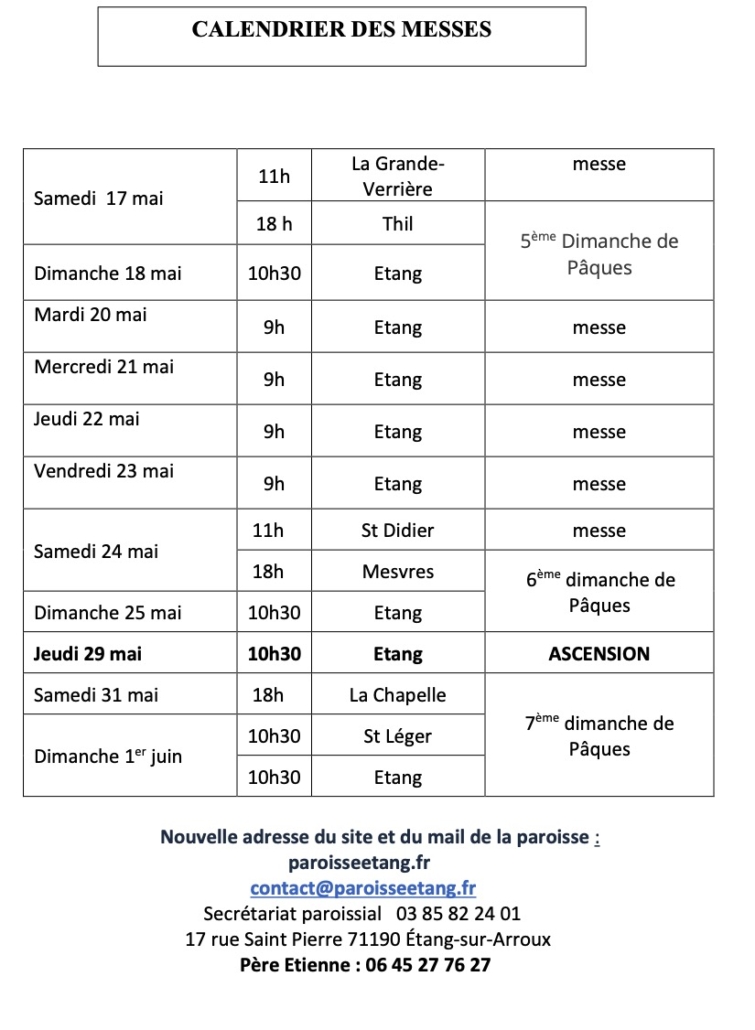 calendrier 18.05.25