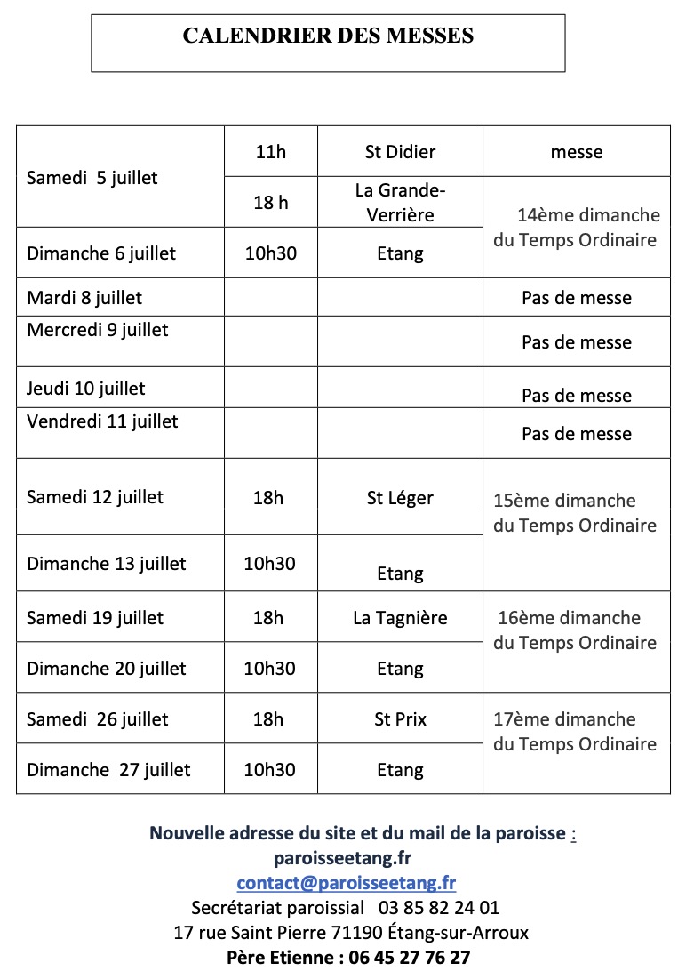 calendrier 06.07.25