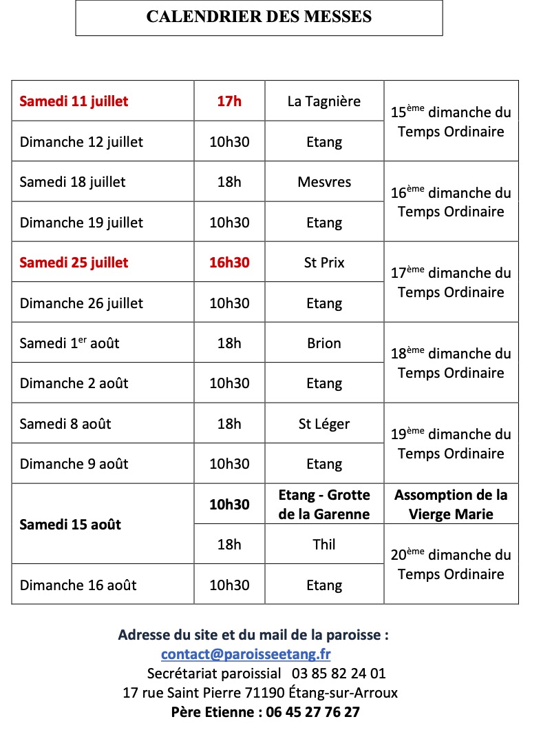 calendrier 12.07.2026