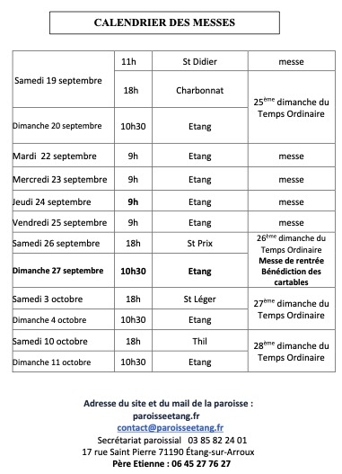 calendrier 20 septembre 2026