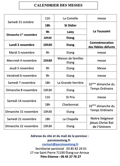 calendrier 1er novembre 2026